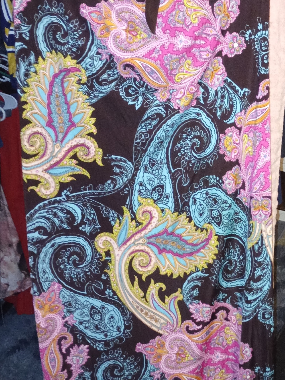 Heart Soul Black Dress with Pink and Aqua Paisley Accents